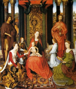 Die mystische Vermählung der heiligen Katharina von Alexandria Niederländische Hans Memling Ölgemälde